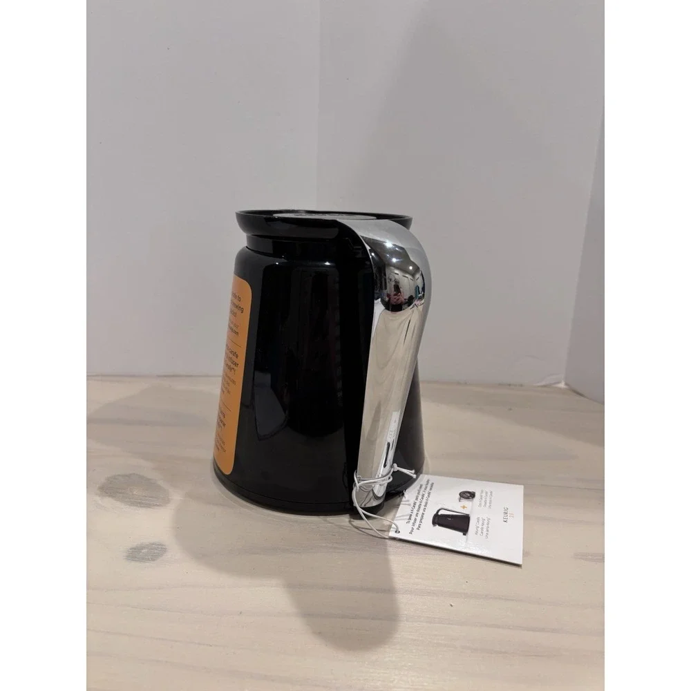 NWT Keurig 2.0 K-Carafe Pitcher Coffee Tea‎ Pot w/ Silver Handle K-Cup Black
